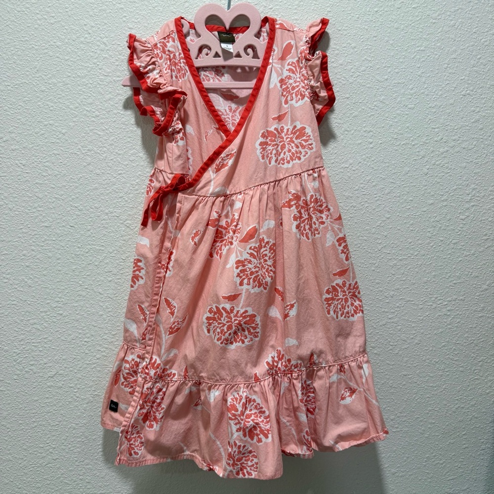 🌸 Tea Collection Girls Floral Wrap Dress – Size 5 🌸
